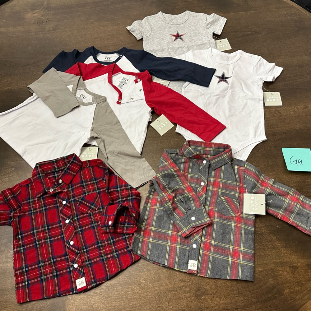 6-12month ALL NEW WITH TAGS lot of tops
